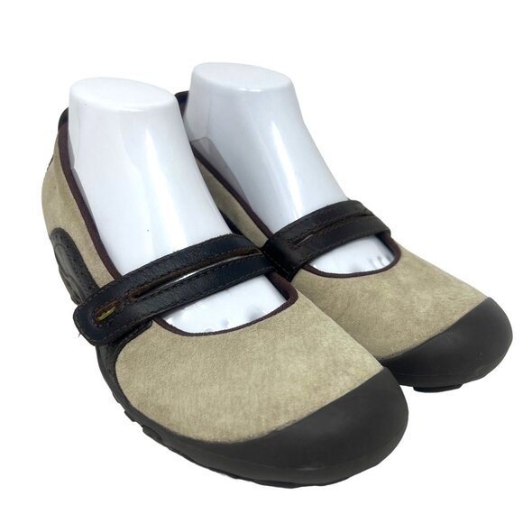 Merrell Womens Plaza Bandeau Mary Jane Shoes Suede Leather Dark Taupe Size 8.5 - Picture 3 of 10